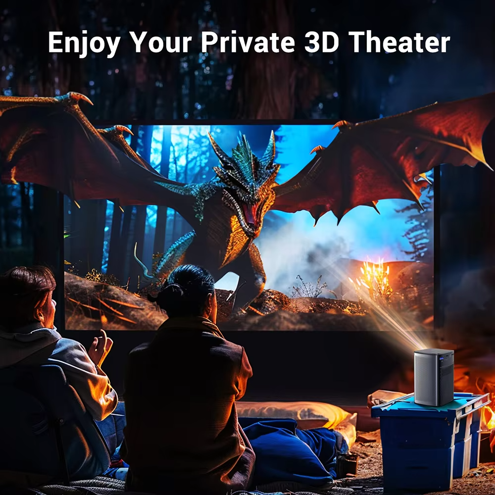 BYINTEK P70 4K Smart DLP Mini Projector with WiFi, Bluetooth & Built-in Battery